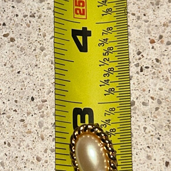 Gold-Tone Dangling Earrings With Faux Pearls & Rhinestone Accents - 2.75 Inch Le - Picture 14 of 14